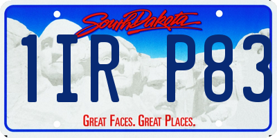 SD license plate 1IRP83