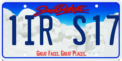 SD license plate 1IRS17