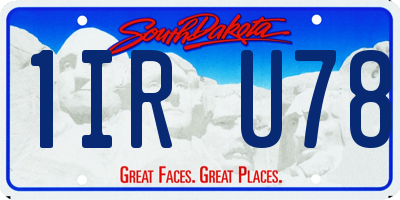 SD license plate 1IRU78