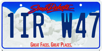 SD license plate 1IRW47