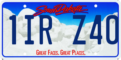 SD license plate 1IRZ40