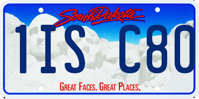 SD license plate 1ISC80