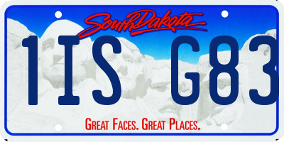 SD license plate 1ISG83