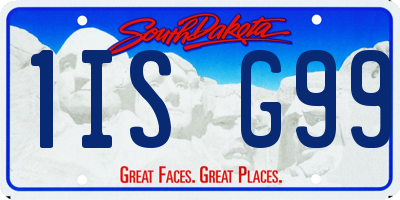 SD license plate 1ISG99