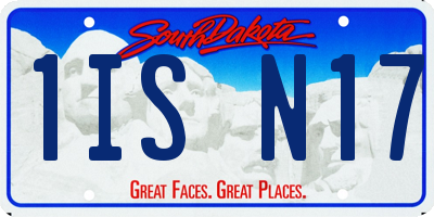 SD license plate 1ISN17