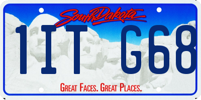 SD license plate 1ITG68