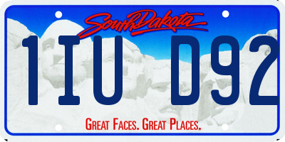 SD license plate 1IUD92