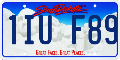 SD license plate 1IUF89