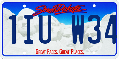 SD license plate 1IUW34