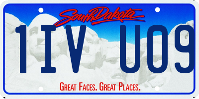 SD license plate 1IVU09