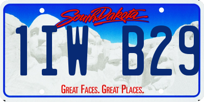 SD license plate 1IWB29