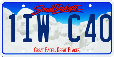 SD license plate 1IWC40