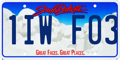 SD license plate 1IWF03