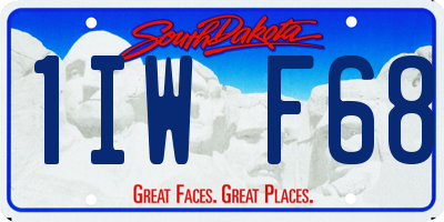 SD license plate 1IWF68