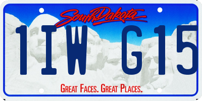 SD license plate 1IWG15