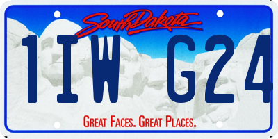 SD license plate 1IWG24