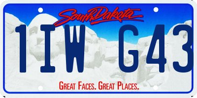 SD license plate 1IWG43