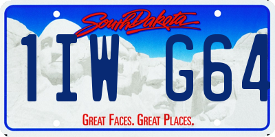 SD license plate 1IWG64