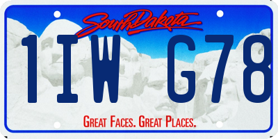 SD license plate 1IWG78