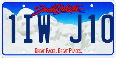 SD license plate 1IWJ10