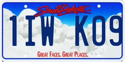 SD license plate 1IWK09