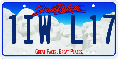 SD license plate 1IWL17