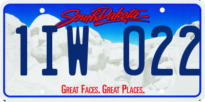 SD license plate 1IWO22