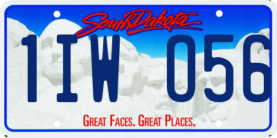 SD license plate 1IWO56