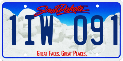 SD license plate 1IWO91