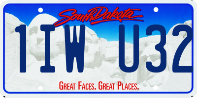 SD license plate 1IWU32