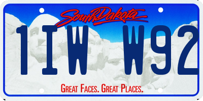 SD license plate 1IWW92