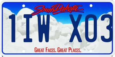 SD license plate 1IWX03
