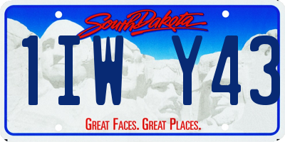 SD license plate 1IWY43