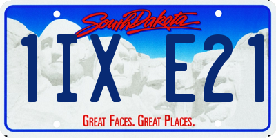 SD license plate 1IXE21