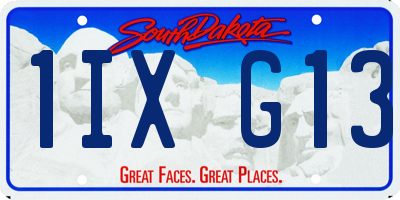 SD license plate 1IXG13