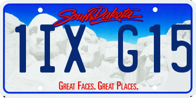 SD license plate 1IXG15