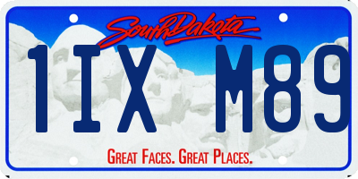 SD license plate 1IXM89