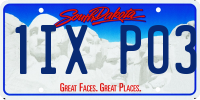 SD license plate 1IXP03