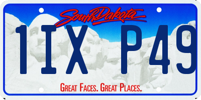 SD license plate 1IXP49