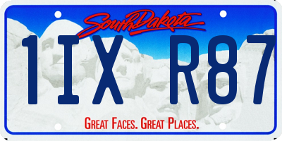 SD license plate 1IXR87