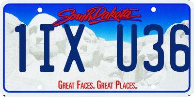 SD license plate 1IXU36