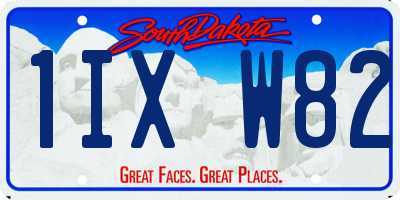 SD license plate 1IXW82