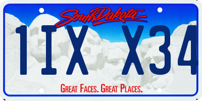 SD license plate 1IXX34