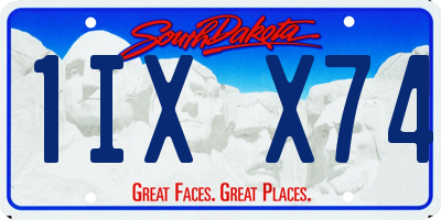 SD license plate 1IXX74