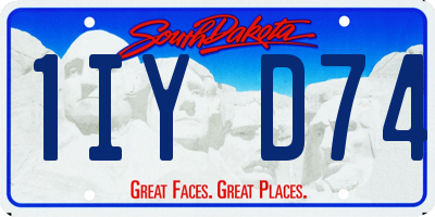 SD license plate 1IYD74