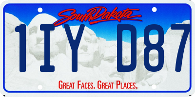 SD license plate 1IYD87