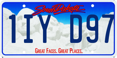 SD license plate 1IYD97
