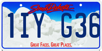 SD license plate 1IYG36
