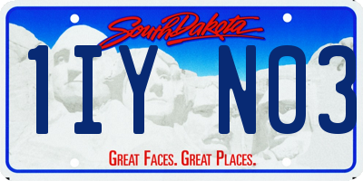 SD license plate 1IYN03