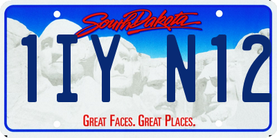 SD license plate 1IYN12